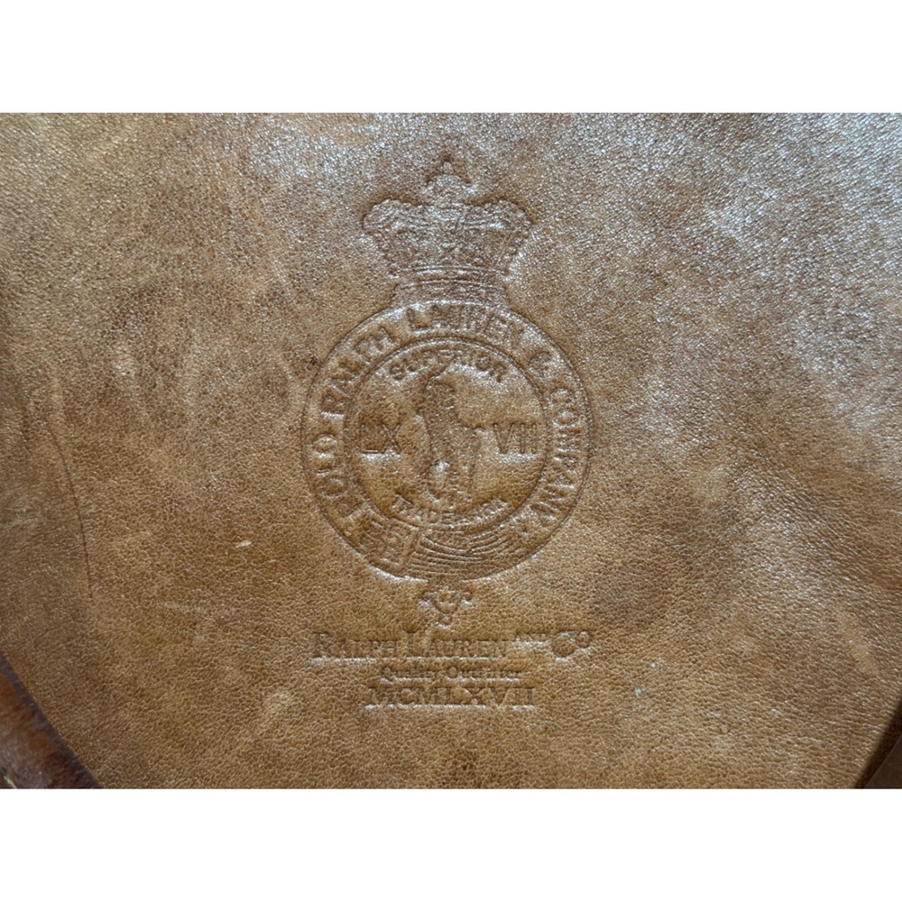 Ralph Lauren Leather Duffel Bag Unisex Large Brown Good Vintage Heritage Crest - Picture 13 of 16